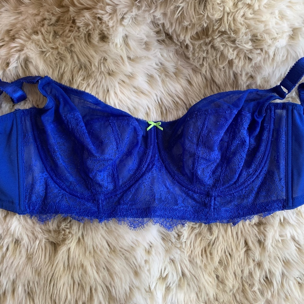 32H Cobalt Blue Piper Longline Bra (NEVER WORN)
